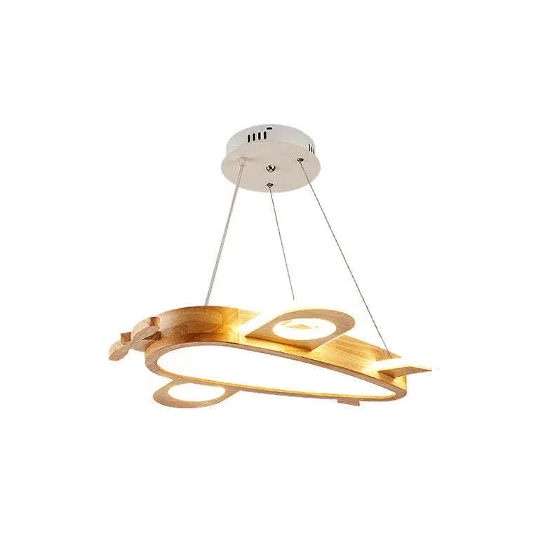 Hanging Aircraft Bedroom Wooden Pendant Light