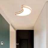 Plafonnier LED Lune en Bois Blanc Chaud