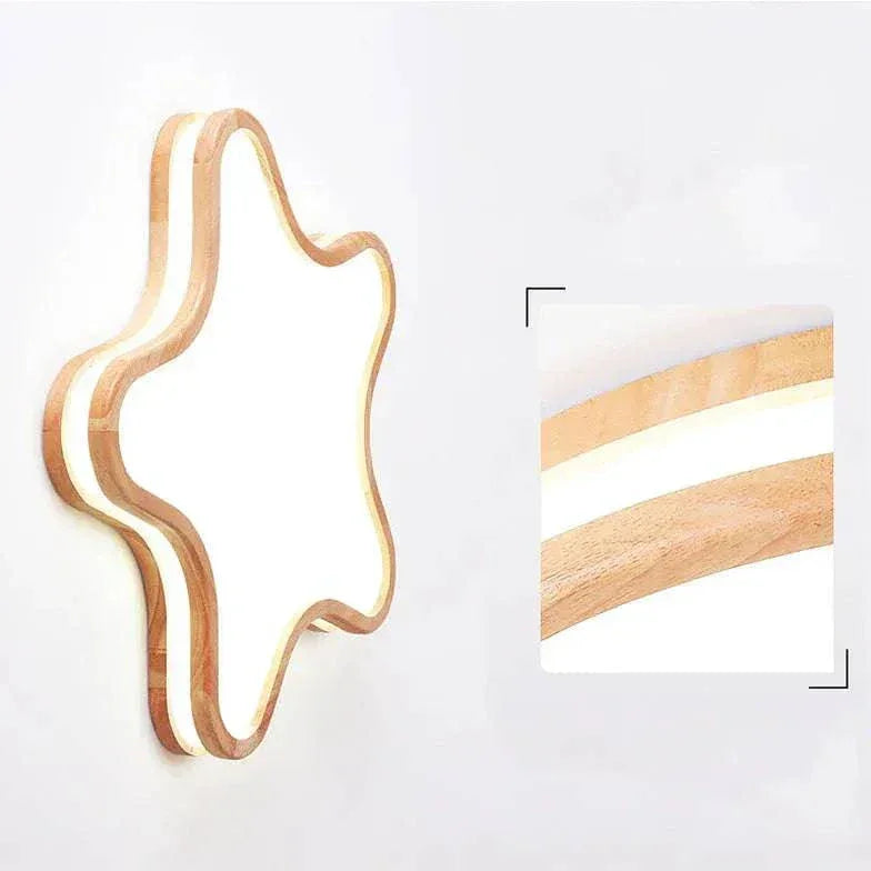 Plafonnier Led Lune En Bois Blanc Chaud - Clowas.fr