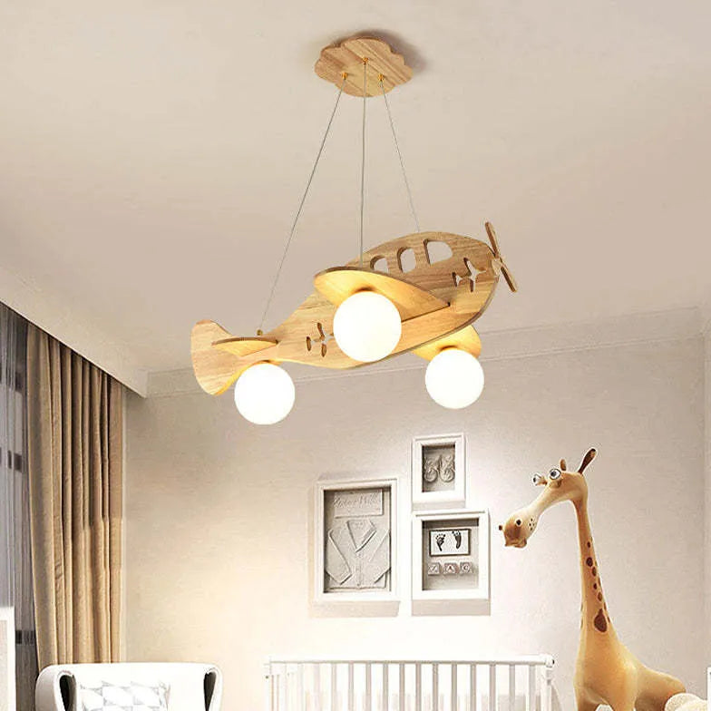 Suspension avion en bois pour chambre enfant