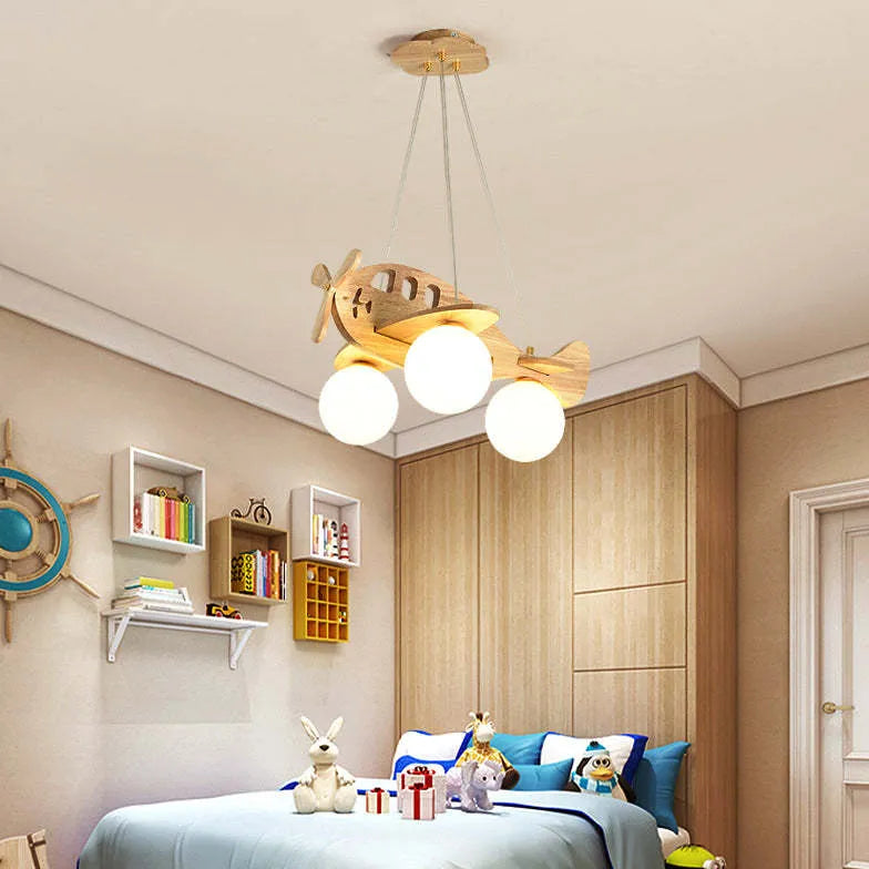 Suspension avion en bois pour chambre enfant