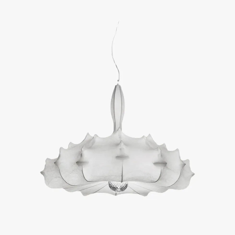 Irregular-Shaped White Fabric Artistic Pendant Light