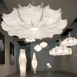 Irregular-Shaped White Fabric Artistic Pendant Light