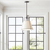 White Fabric Shade Modern Pendant Light