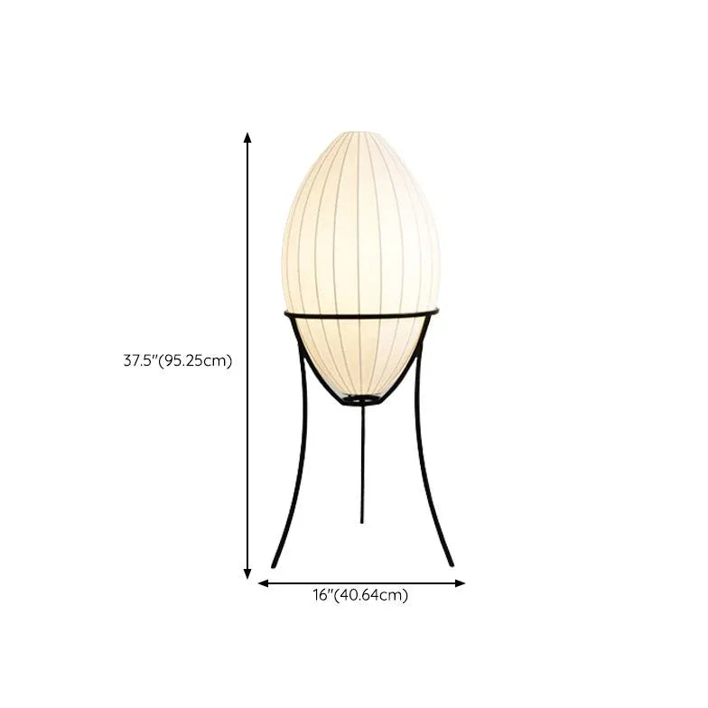 Lampadaire du trépied texturé en forme d'oeuf