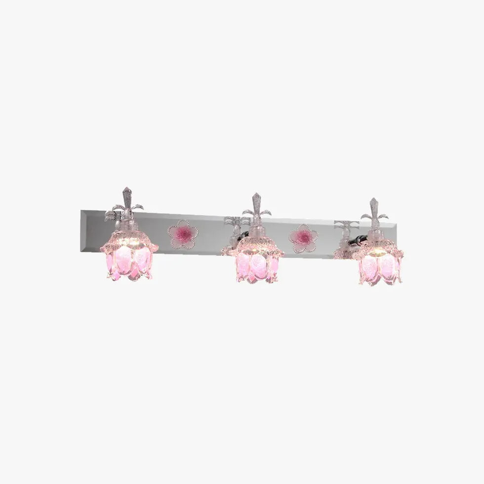 Miroir éclairage salle de bain LED rose