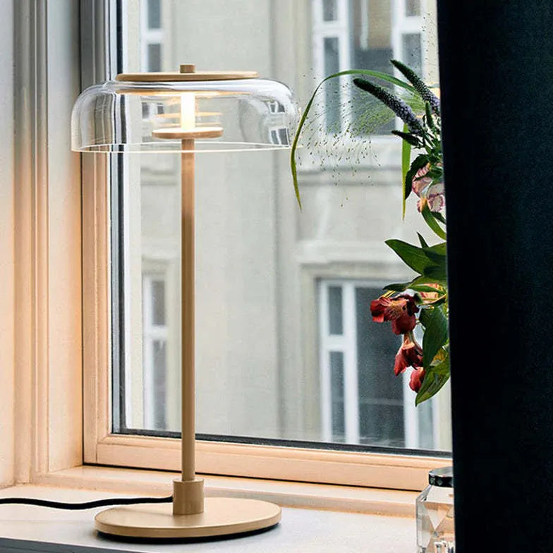 Lampe de table regraqué minimaliste en verre transparent