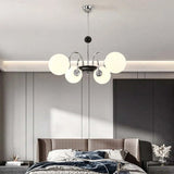 Adjustable White Glass Modern Chandelier