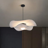 Flowing Curves White Fabric Pendant Light