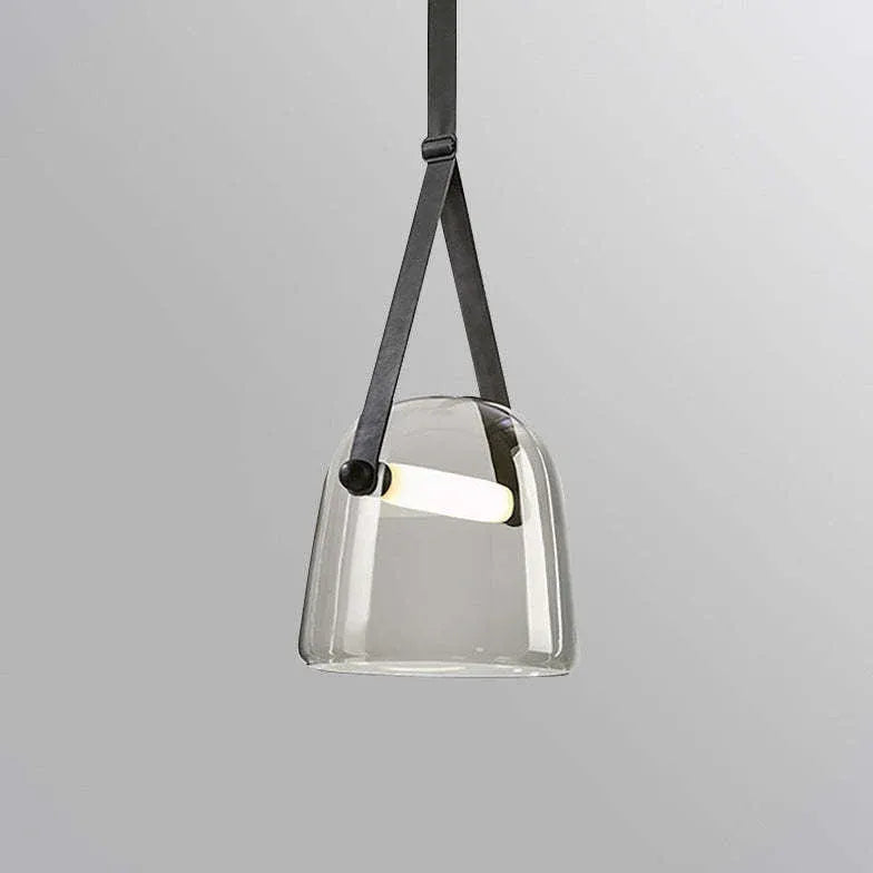 Lustre moderne simple en verre transparent