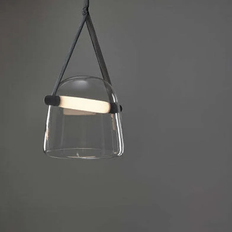 Lustre moderne simple en verre transparent