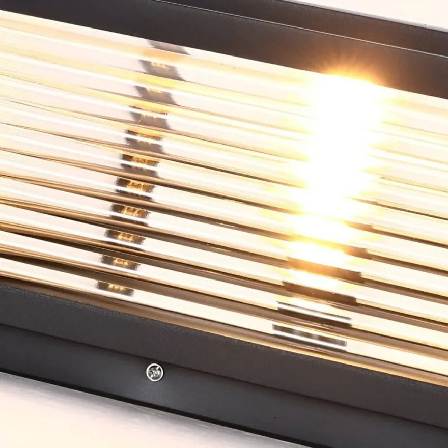 Lampe Solaire LED Moderne Pour Pilier de Portail, Carrée Noire IP65