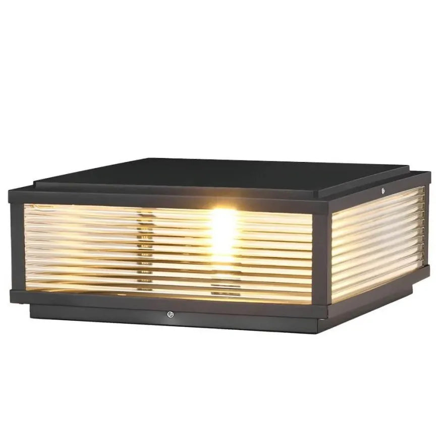 Lampe Solaire LED Moderne Pour Pilier de Portail, Carrée Noire IP65