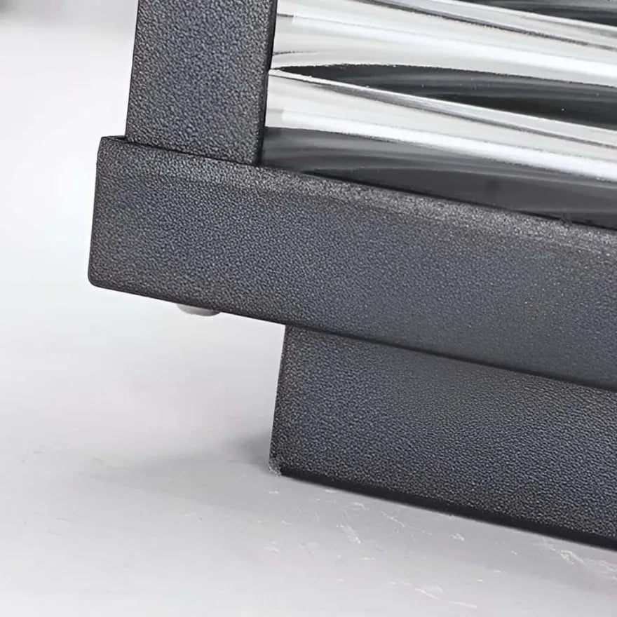 Lampe Solaire LED Moderne Pour Pilier de Portail, Carrée Noire IP65