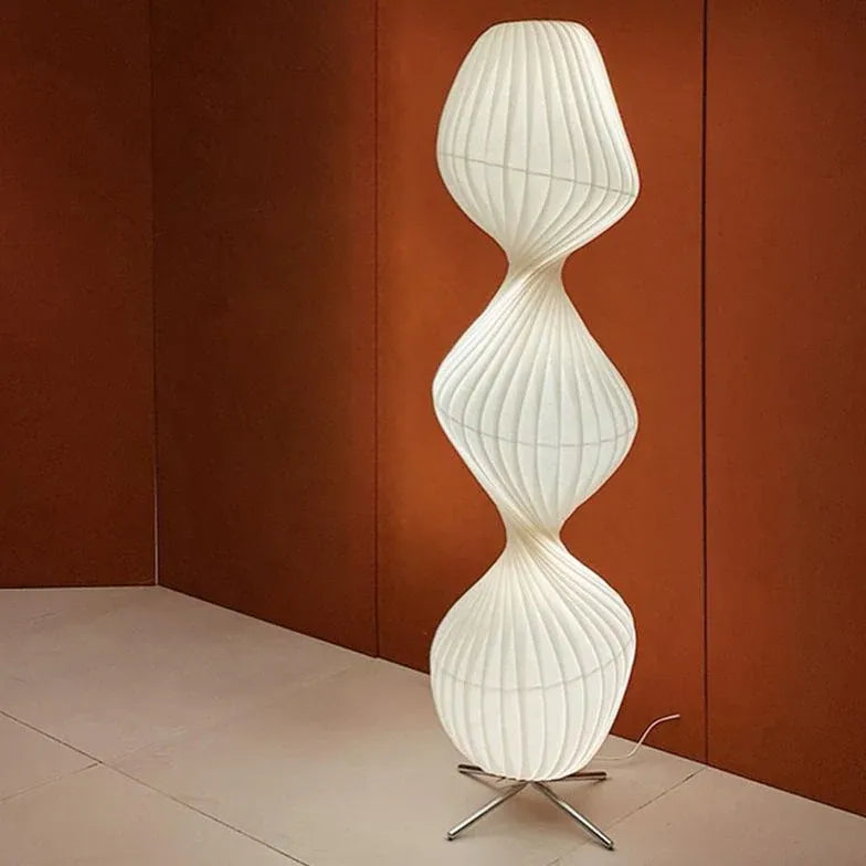 Design ondulé blanc rotatif moderne lampadaire moderne