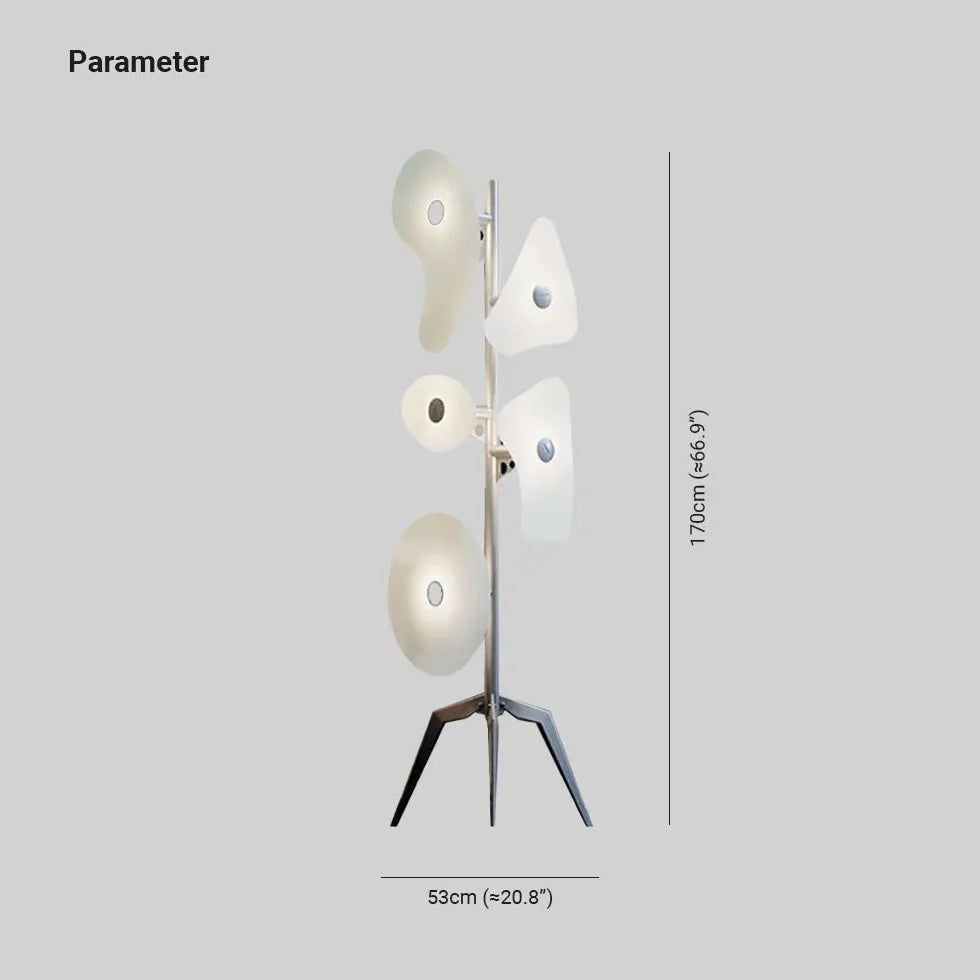 Lampadaire abstrait à plusieurs têtes coloré