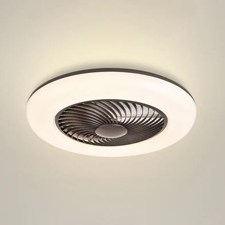 Ventilateur de plafond moderne invisible rose avec lumière