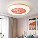 Ventilateur de plafond moderne invisible rose avec lumière