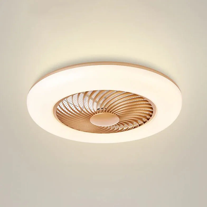 Ventilateur de plafond moderne invisible rose avec lumière