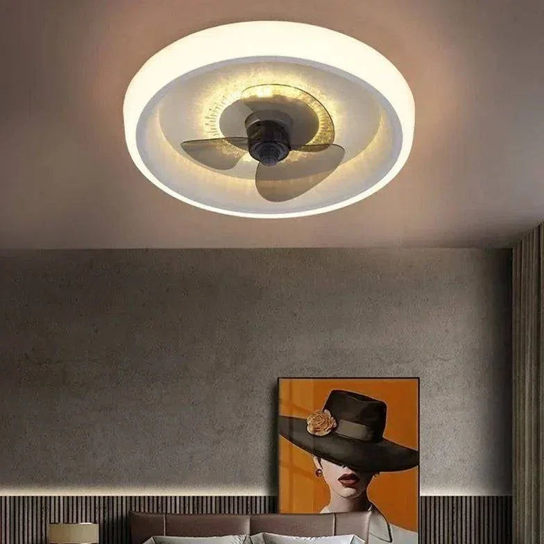Élégant Ventilateur De Plafond À Luminaire Led Rond - Clowas.fr