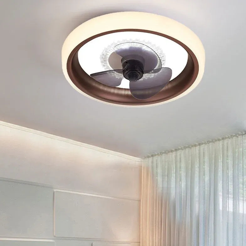 élégant ventilateur de plafond à luminaire LED rond