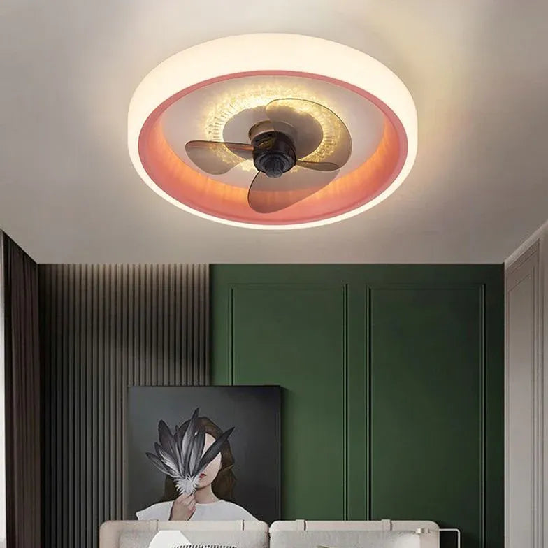 élégant ventilateur de plafond à luminaire LED rond