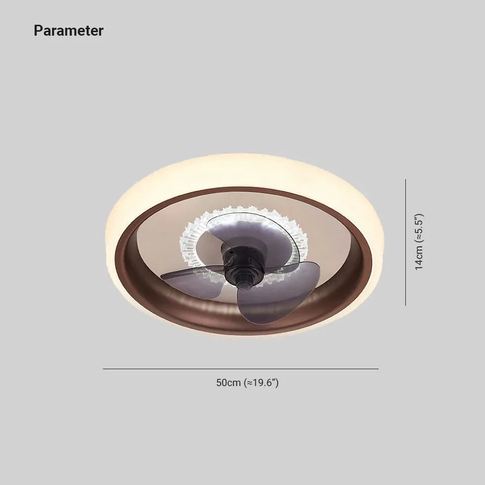 élégant ventilateur de plafond à luminaire LED rond