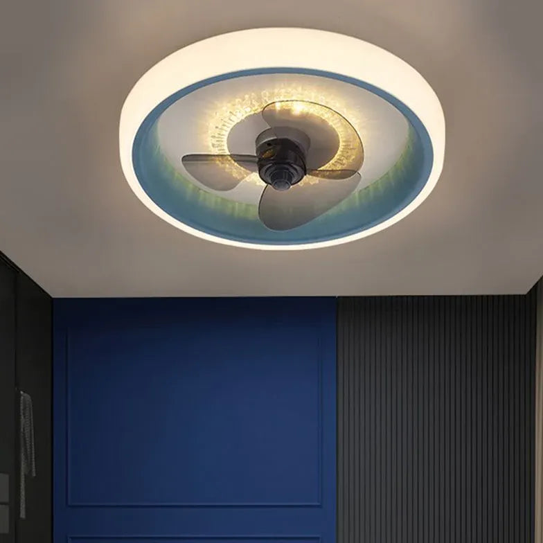 élégant ventilateur de plafond à luminaire LED rond