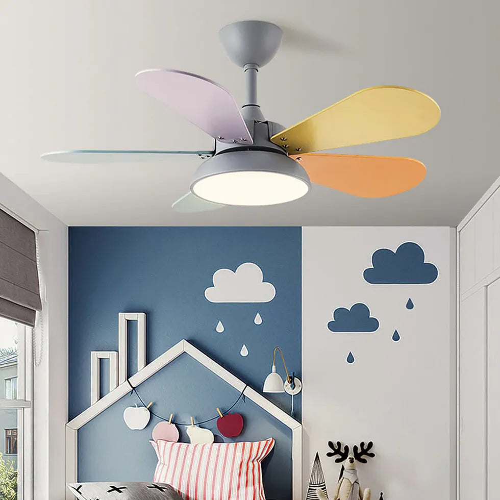 Grey Bedroom Ceiling Fan with Light