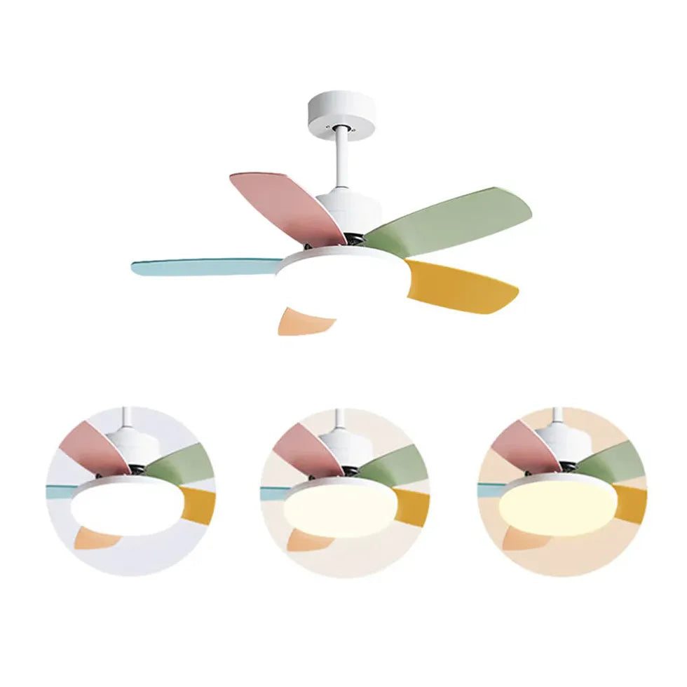 Macarons Bedroom Ceiling Fan with Light