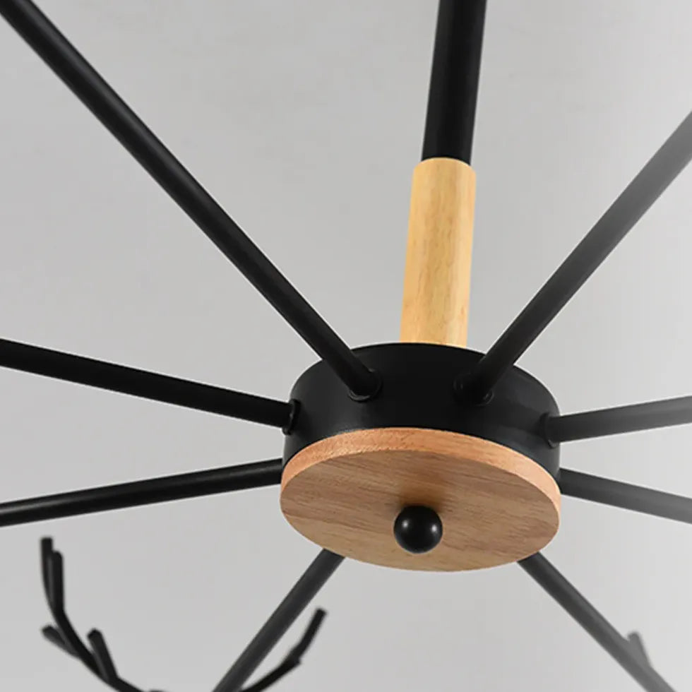 Chandelier en bois à tête multi-armés