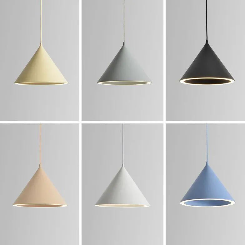 Creamy White Cone Modern Pendant Light