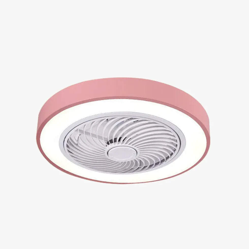 Ventilateur de plafond moderne rose muet avec lumière