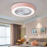 Ventilateur de plafond moderne rose muet avec lumière