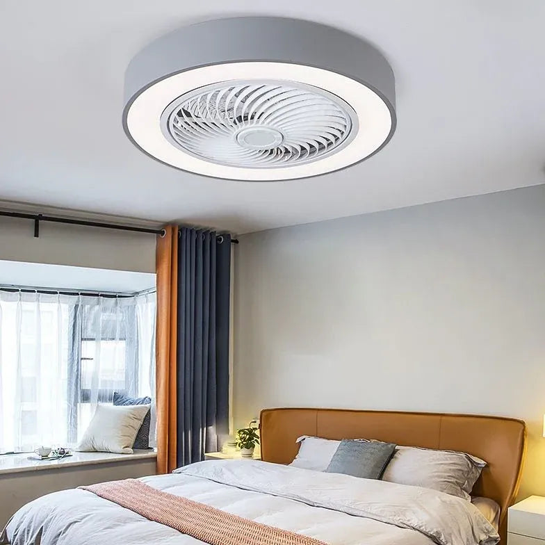 Ventilateur de plafond moderne rose muet avec lumière