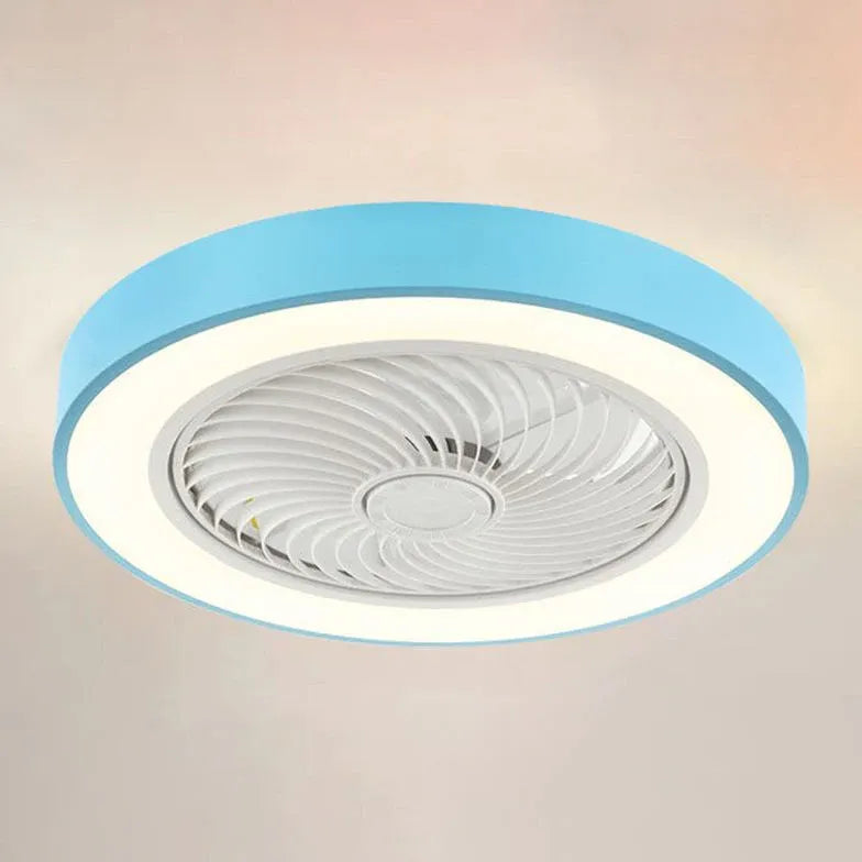 Ventilateur de plafond moderne rose muet avec lumière