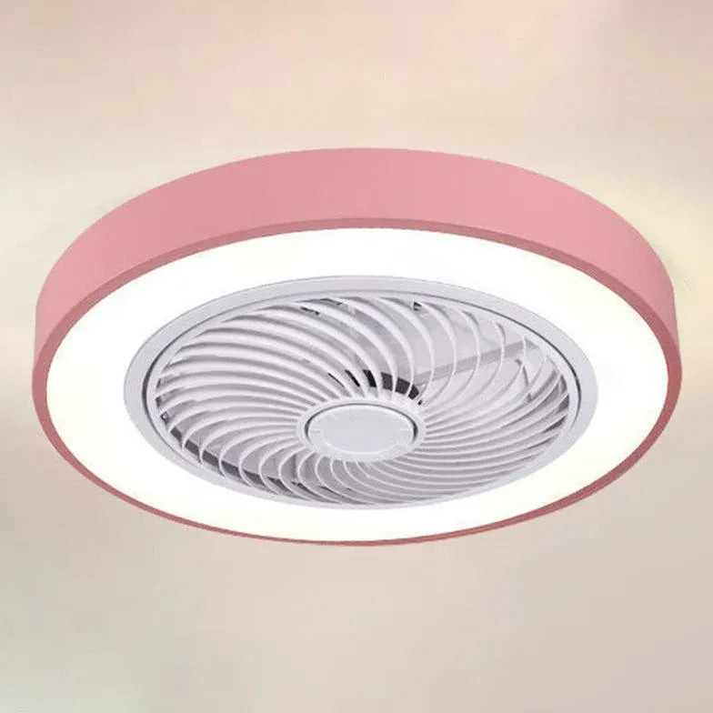 Ventilateur de plafond moderne rose muet avec lumière