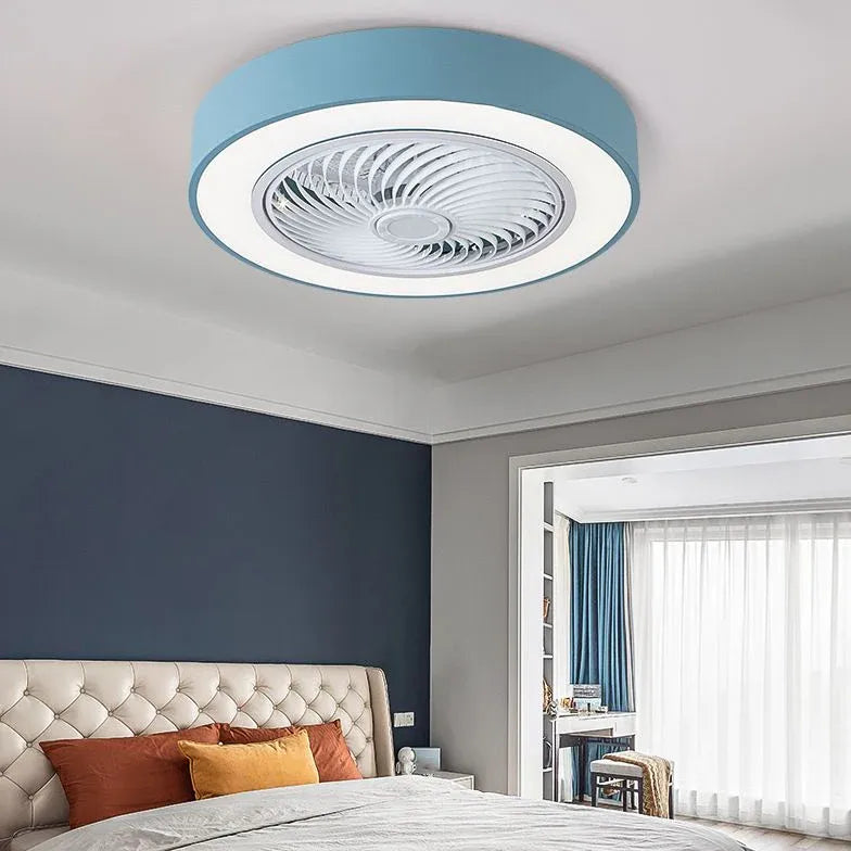 Ventilateur de plafond moderne rose muet avec lumière