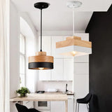 Geometric Wood Kitchen Pendant Light