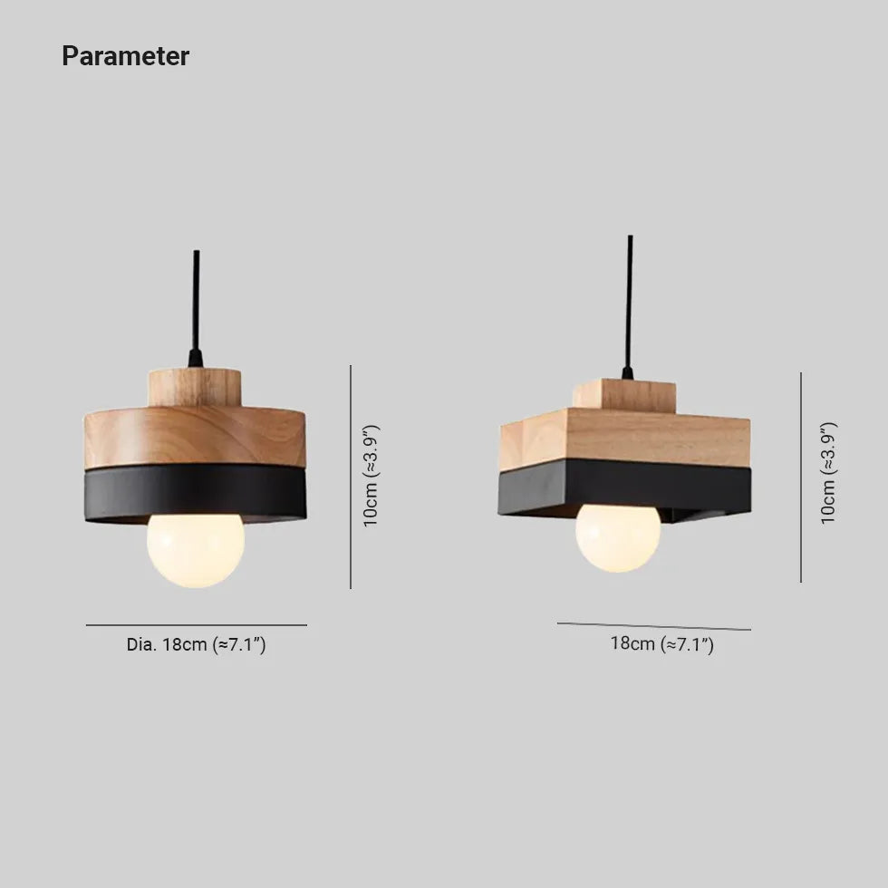 Geometric Wood Kitchen Pendant Light