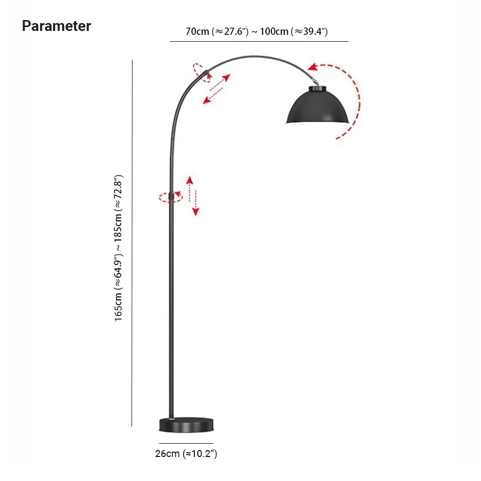 Arc à demi-dome minimaliste lampadaire rechargeable