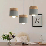 Colorful Cylinders Modern Wooden Pendant Light