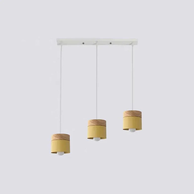 Colorful Cylinders Modern Wooden Pendant Light