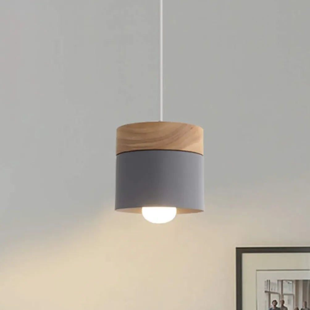 Colorful Cylinders Modern Wooden Pendant Light