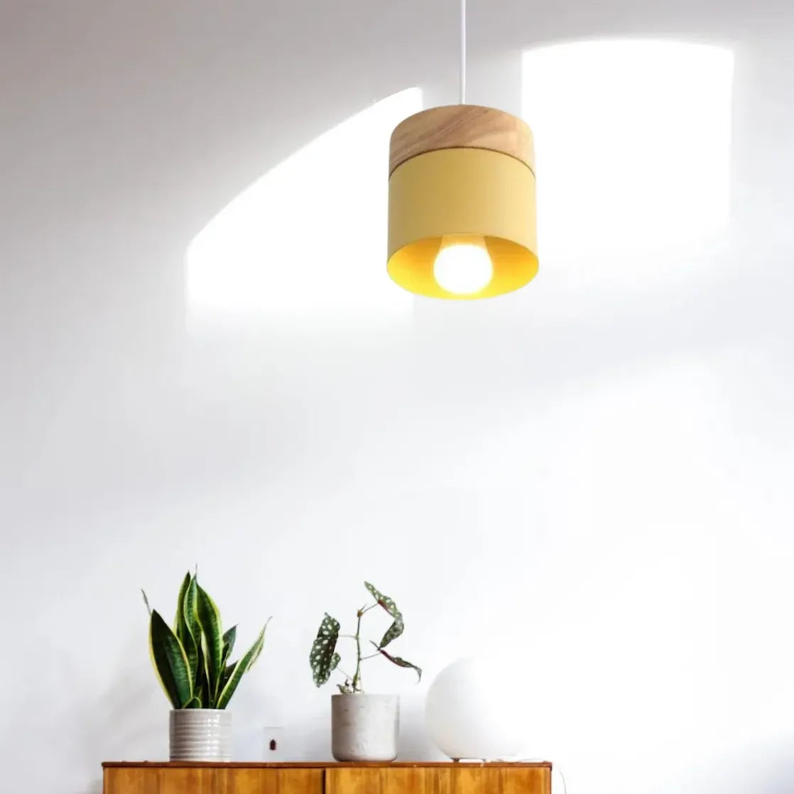 Colorful Cylinders Modern Wooden Pendant Light