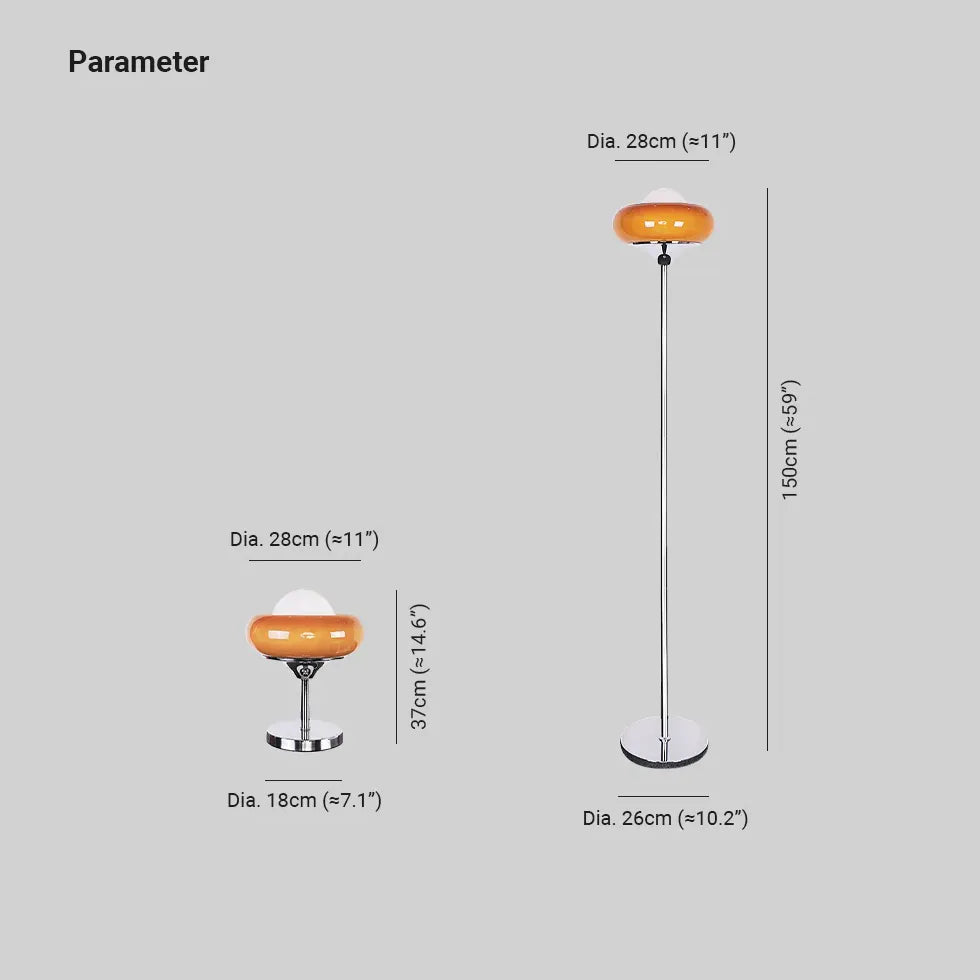 Lampadaire vertical circulaire en verre à abat-jour élancée