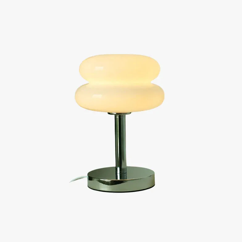 Lampe à table ronde à deux couches avec base en métal