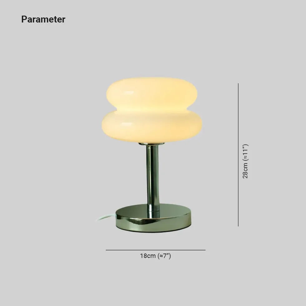 Lampe à table ronde à deux couches avec base en métal