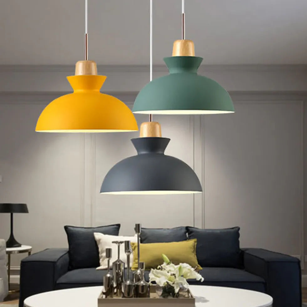 Black Semi-Spherical Minimalist Pendant Light