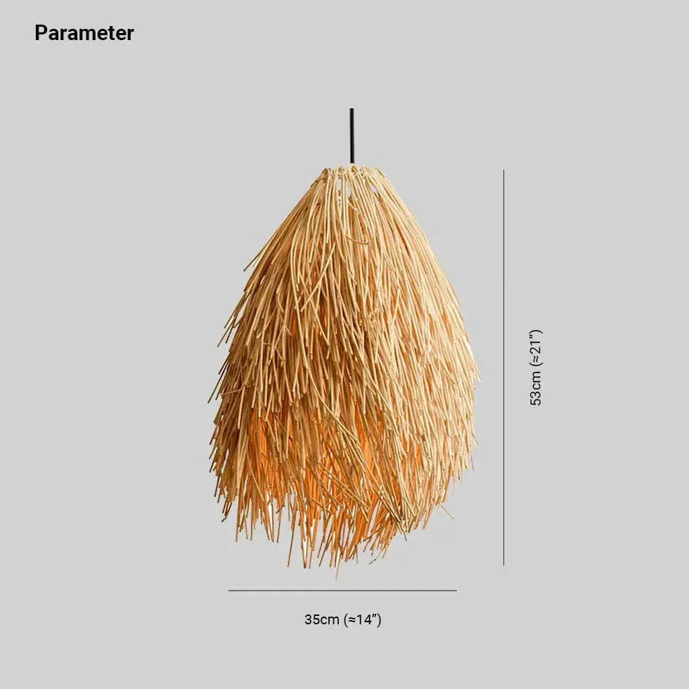 Lustre Bohème En Paille Fait Main - Clowas.fr